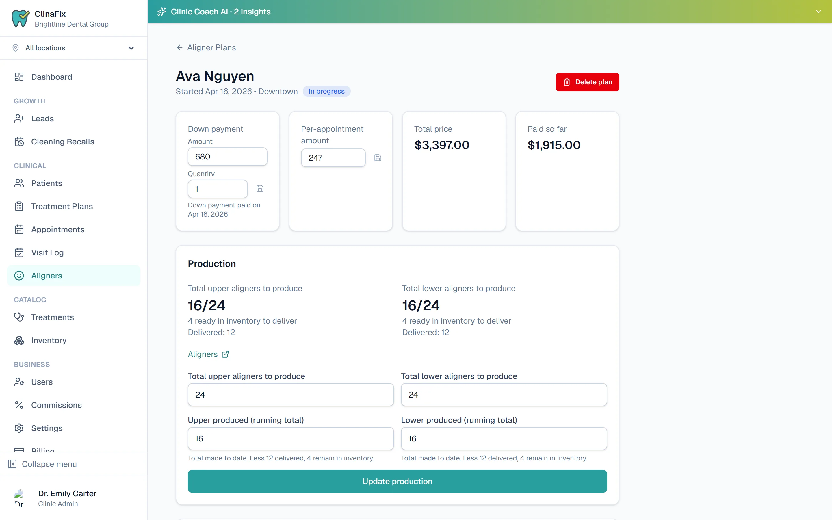 Every arch, every aligner, every installment — tracked.
